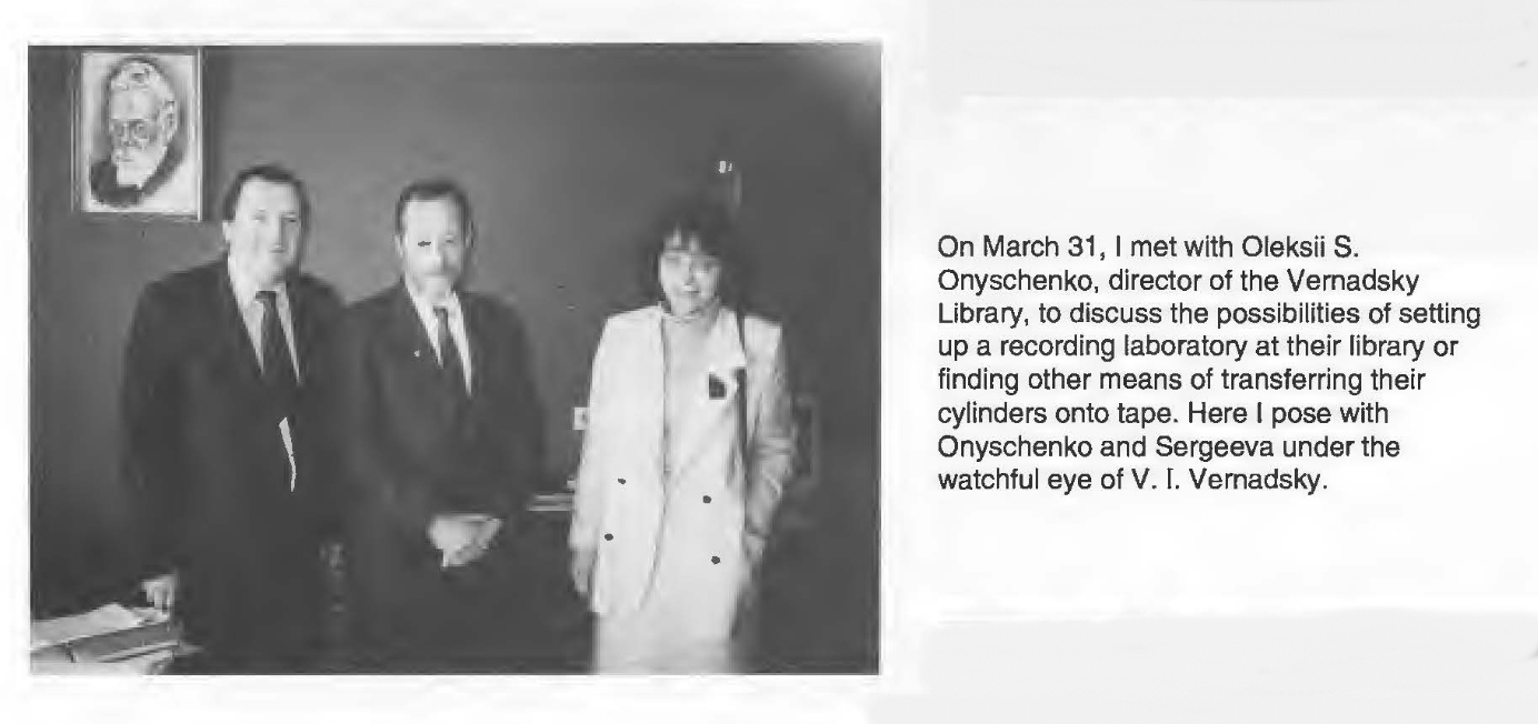 Joseph C. Hickerson meeting Alexii Semenovich Onishchenko and Irina Sergeyeva in 1994